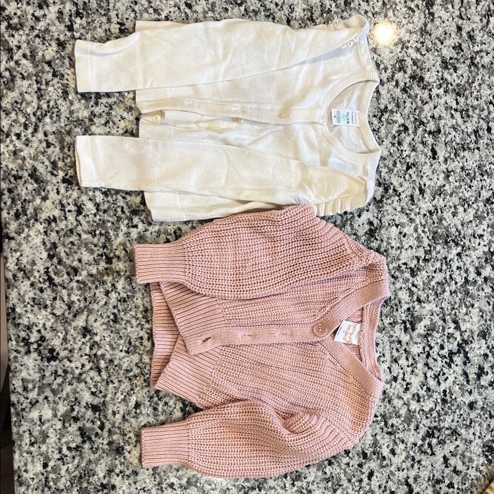 Girls Cream and Pink Sweater Set